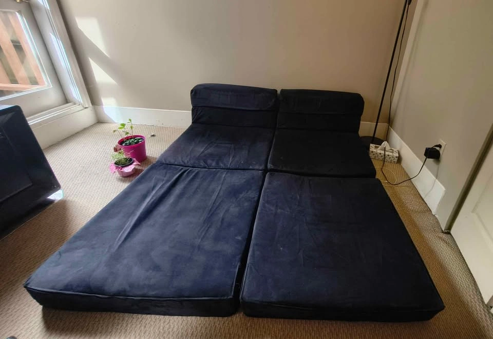 Modular Black velvety adjustable Floor Sofa