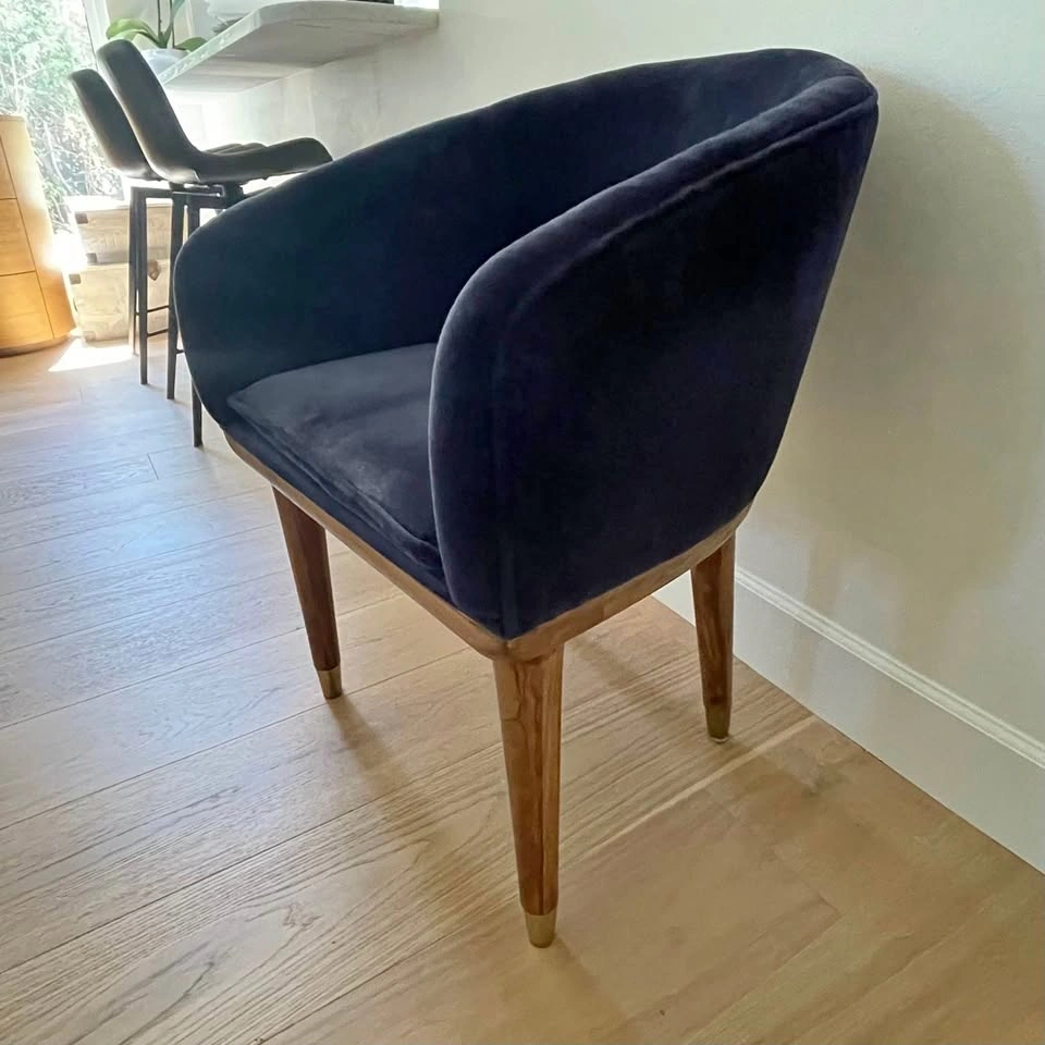 CB2 Viceroy Sapphire Blue Velvet Chair