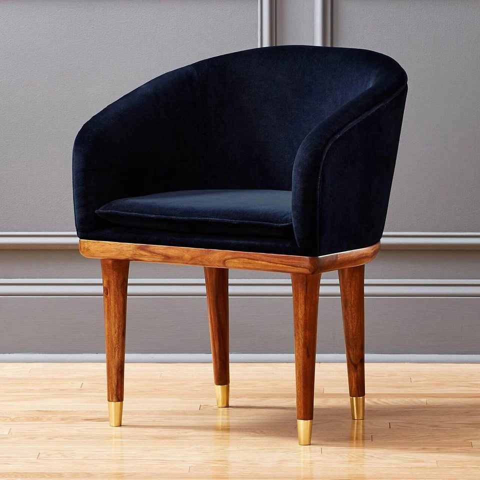 CB2 Viceroy Sapphire Blue Velvet Chair - photo 2