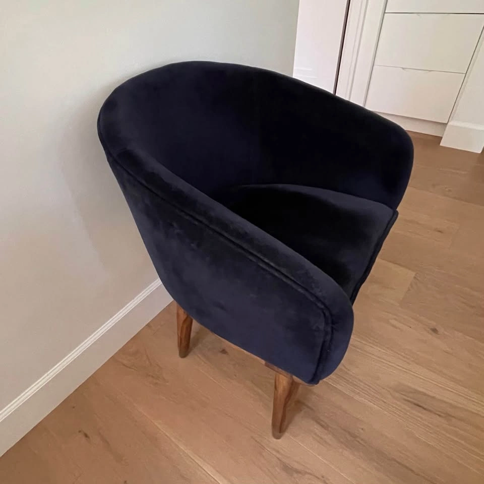 CB2 Viceroy Sapphire Blue Velvet Chair - photo 4