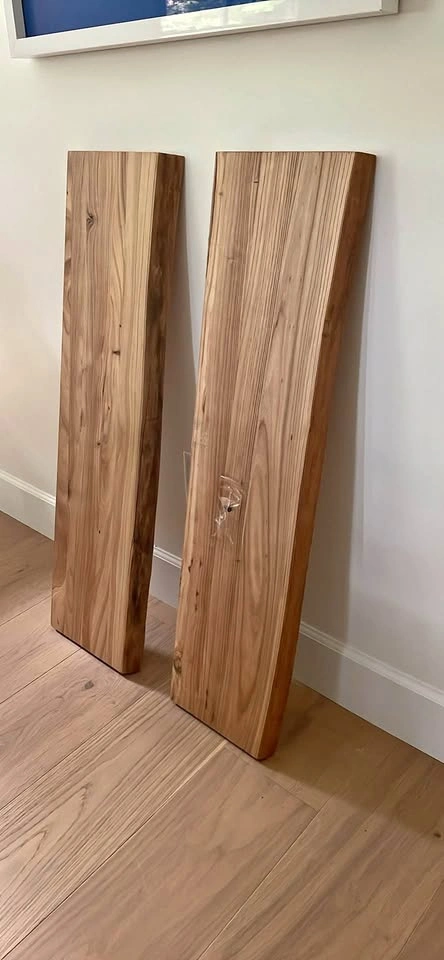 Set of 2 Live Edge Wood Floating Shelves - 36x9.3x1.4 Inch