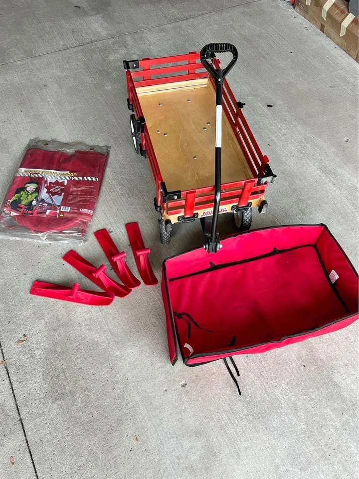 Millside Industries Wagon with Canopy and Ski Attachments