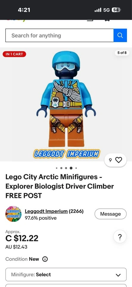 Lego City Arctic Minifigures - Explorer Biologist Driver Climber - photo 2