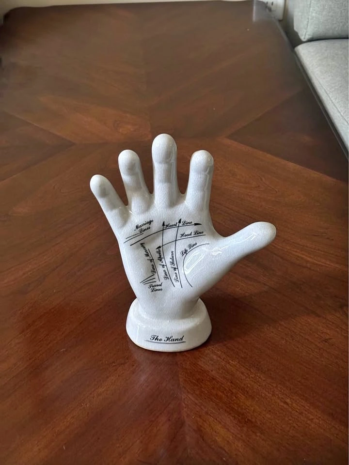 Ceramic Palmistry Hand Sculpture