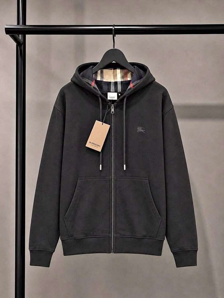 Burberry Plaid Hoodie Black