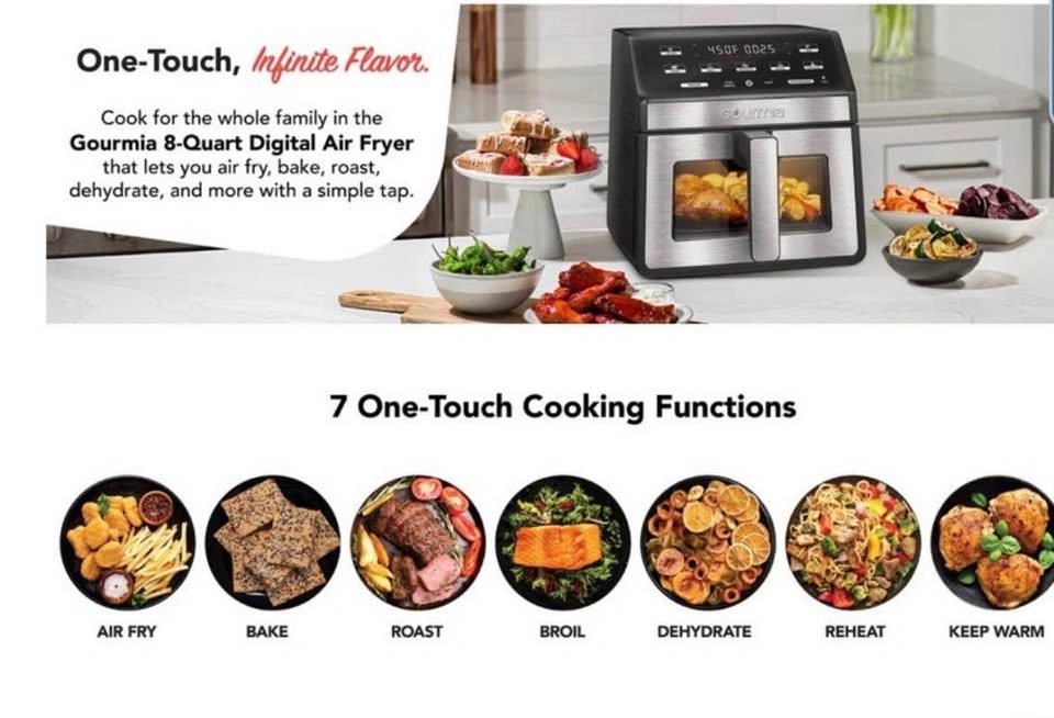 Large Gourmia 7.57 L (8 qt.) Digital Air Fryer - photo 3