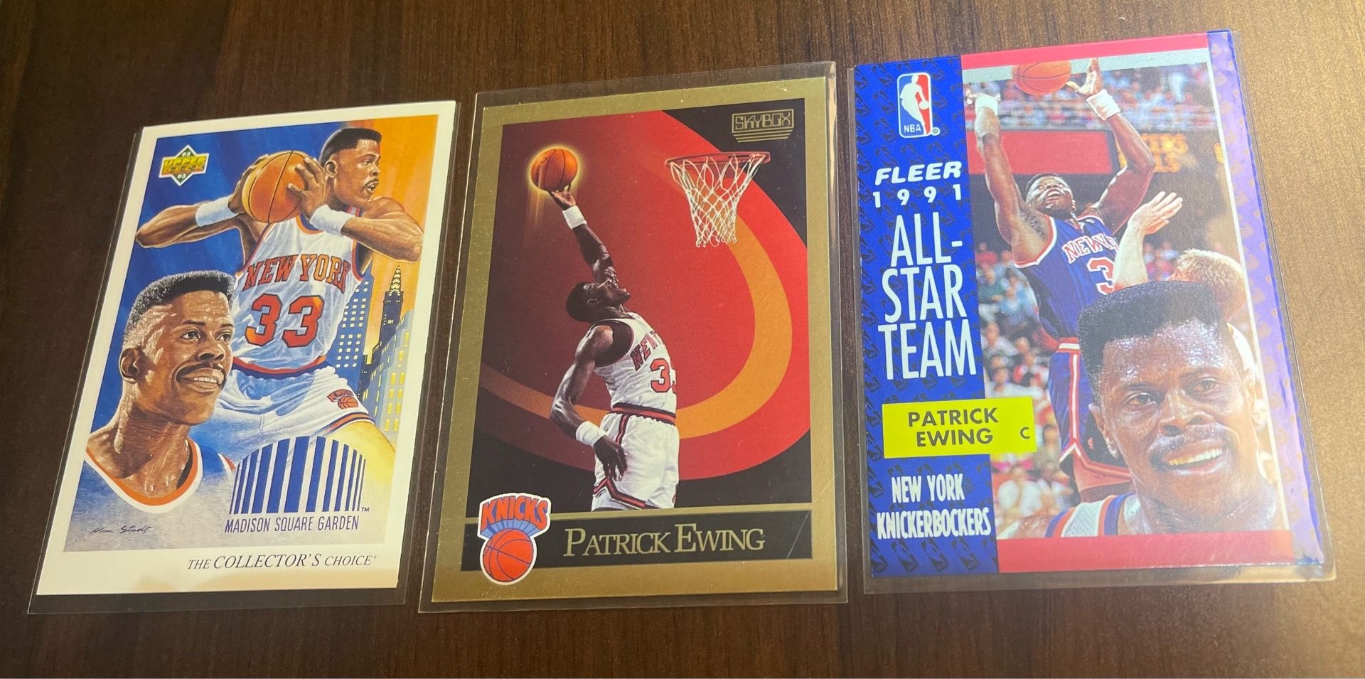 New York Knicks Vintage Patrick Ewing Basketball Cards