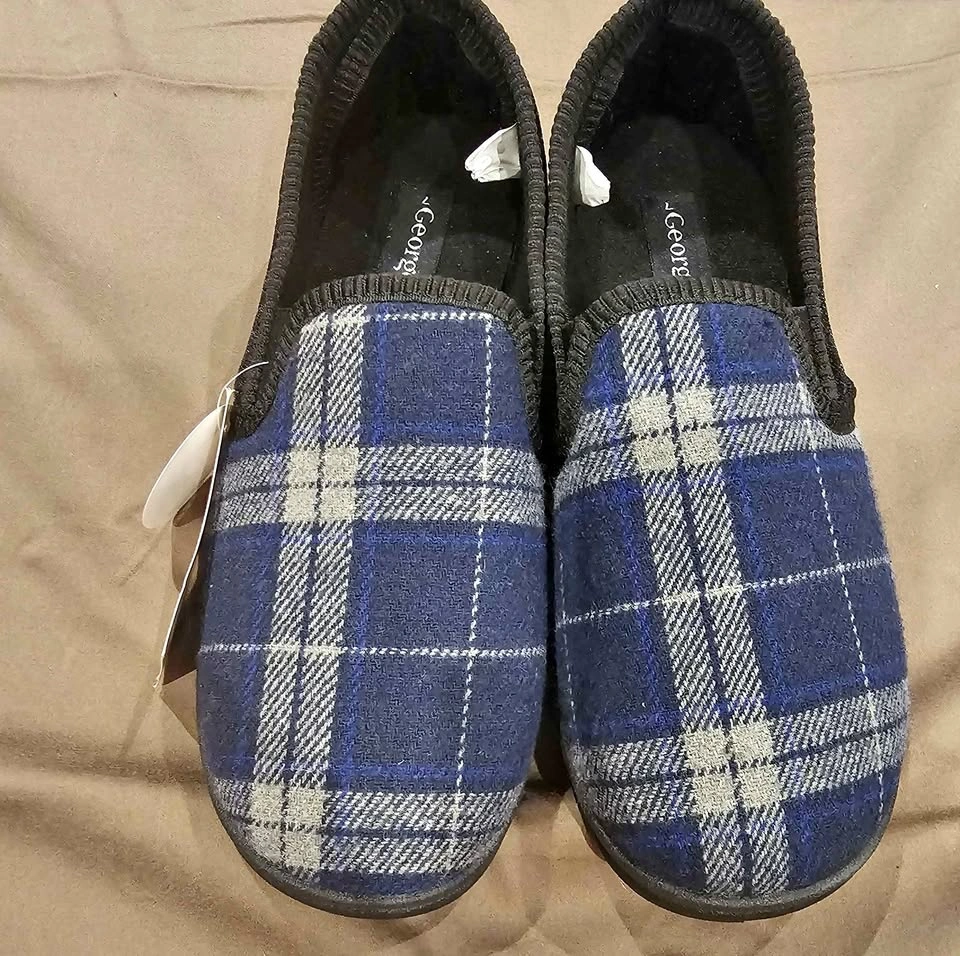 George Brand Plaid House Slippers-Mens