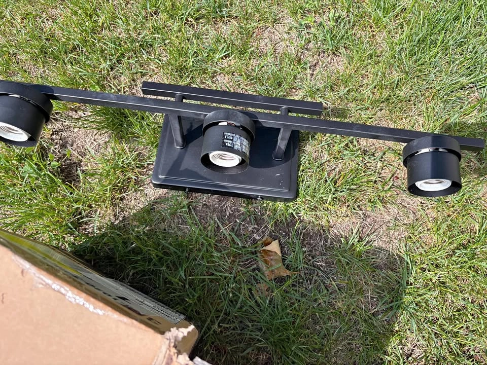 Brand New 3-Light Matte Black Vanity Light Fixture – In Box
