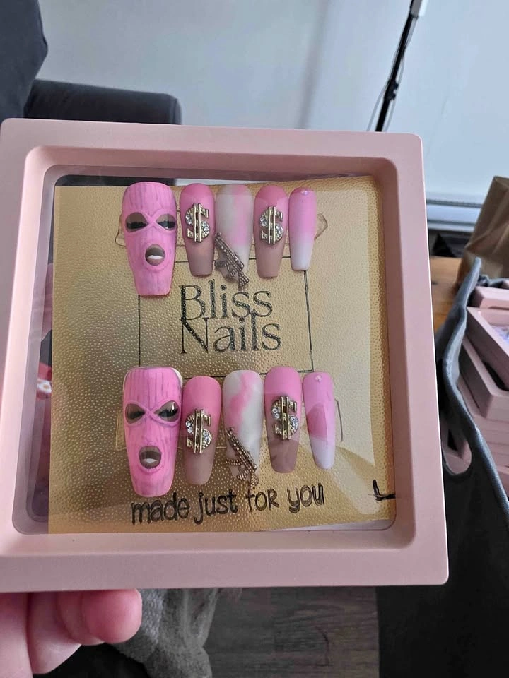 Bliss Nails Custom Pink Press-On Nail Set