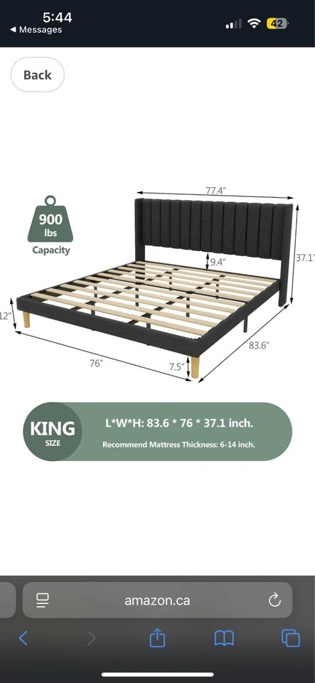 Brand New King Size Beds w/ Upholstered Headboard - photo 3