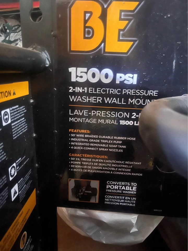 BE 1500psi 2-in-1 Electric Pressure Washer - photo 2