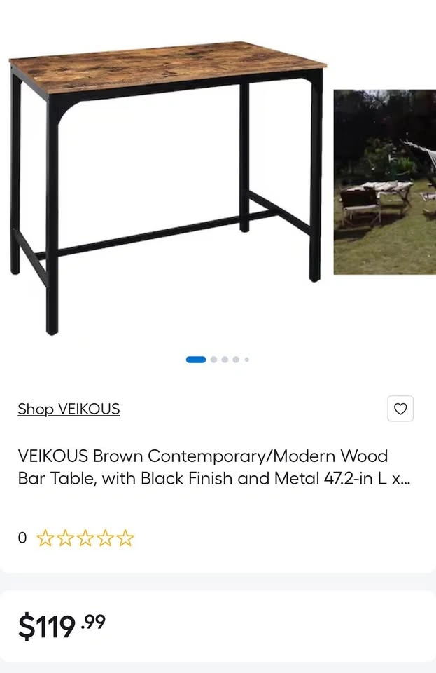 Industrial Bar Height Table - photo 5