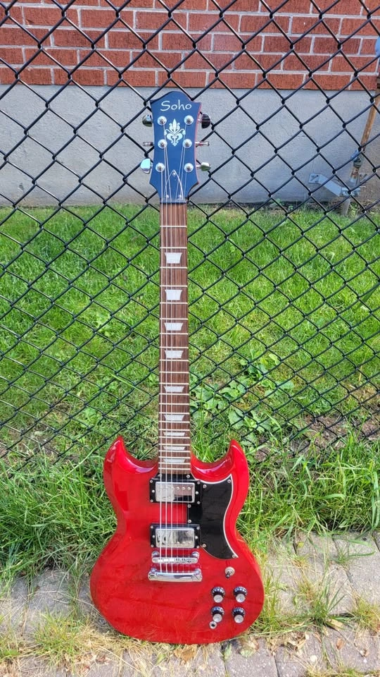 $220 Soho SG Electric Guitar - Red - photo 2