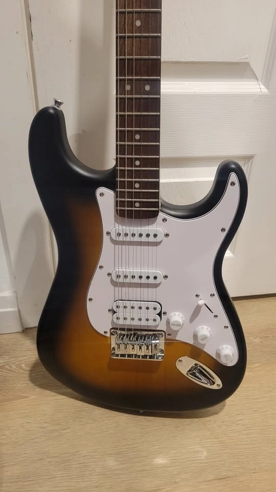 $200 Squier Stratocaster HSS Electric Guitar – Tobacco Burst - photo 3