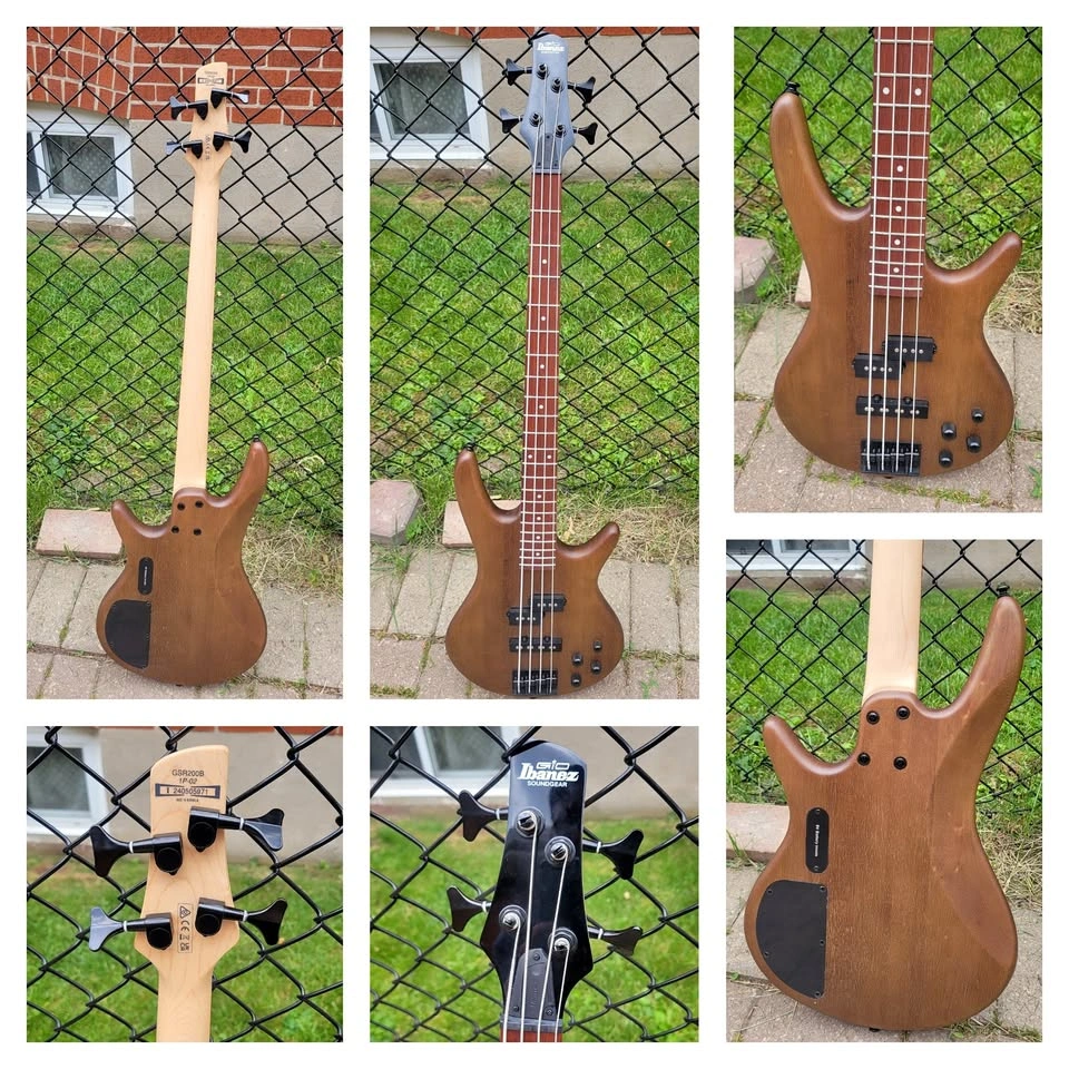 $300 Ibanez Gio GSR200B Active Electric Bass – Walnut Flat