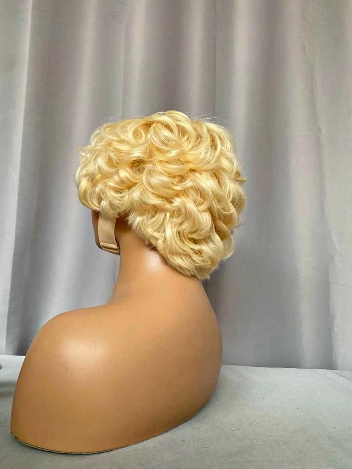 10" blonde #613 Pixie Cut Wig 100% human hair