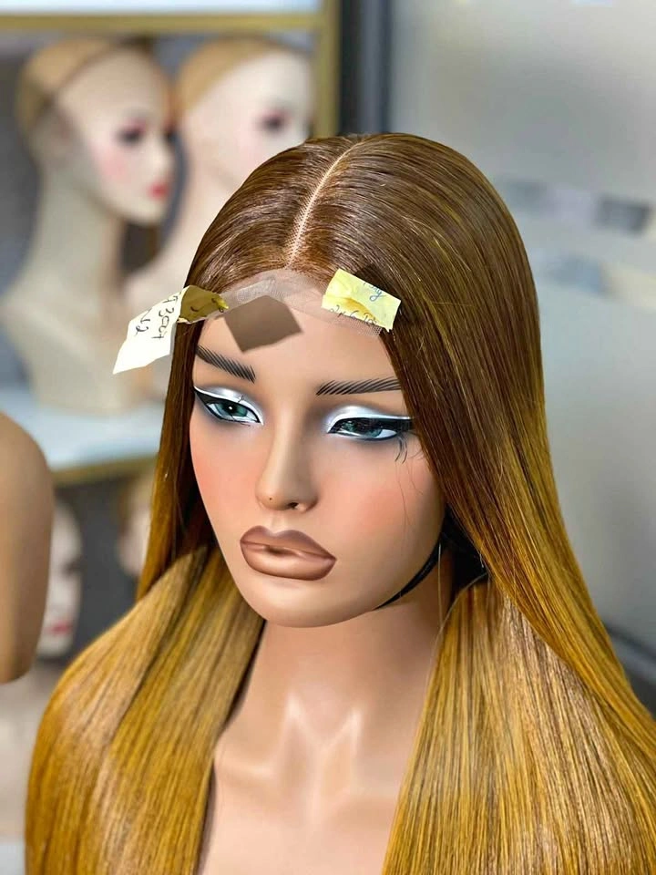 14" 2x6 Kim K closure Ombre Autumn Human hair Bone straight