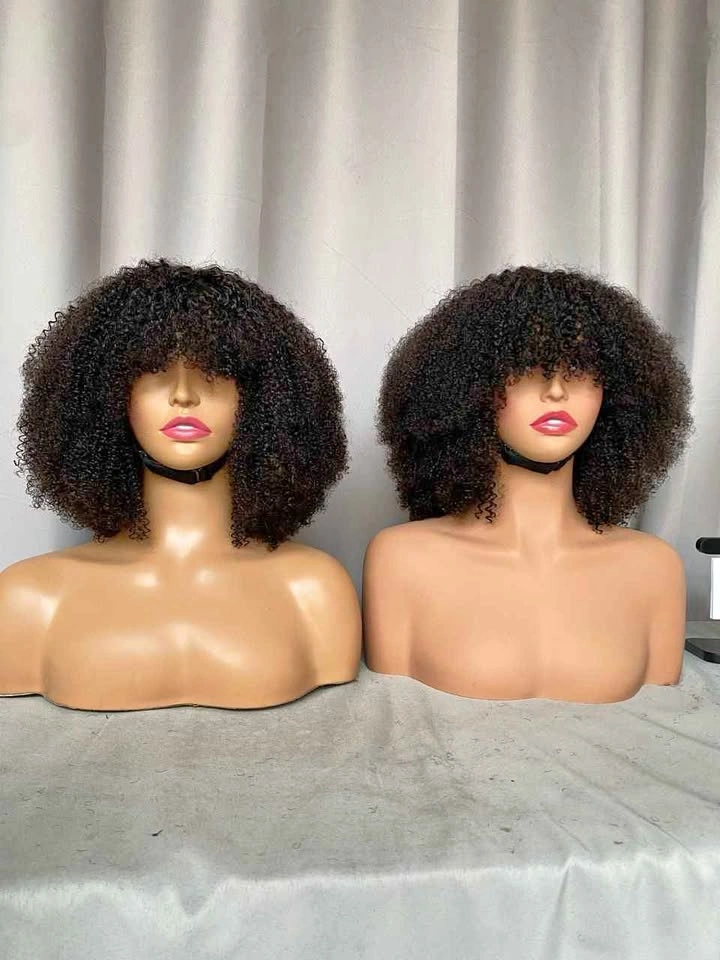 12” Curly Wig, 100% Human Hair, Natural Colour