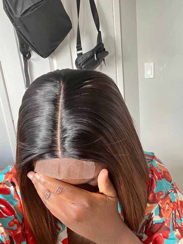10” bone straight 2x6 Kim k Closure, ombré brown, $125 CA