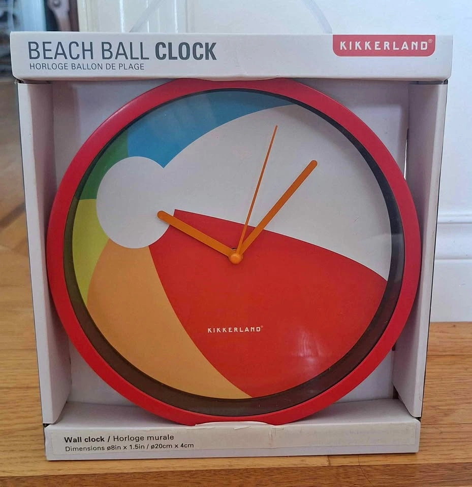 Kikkerland Beach Ball Wall Clock
