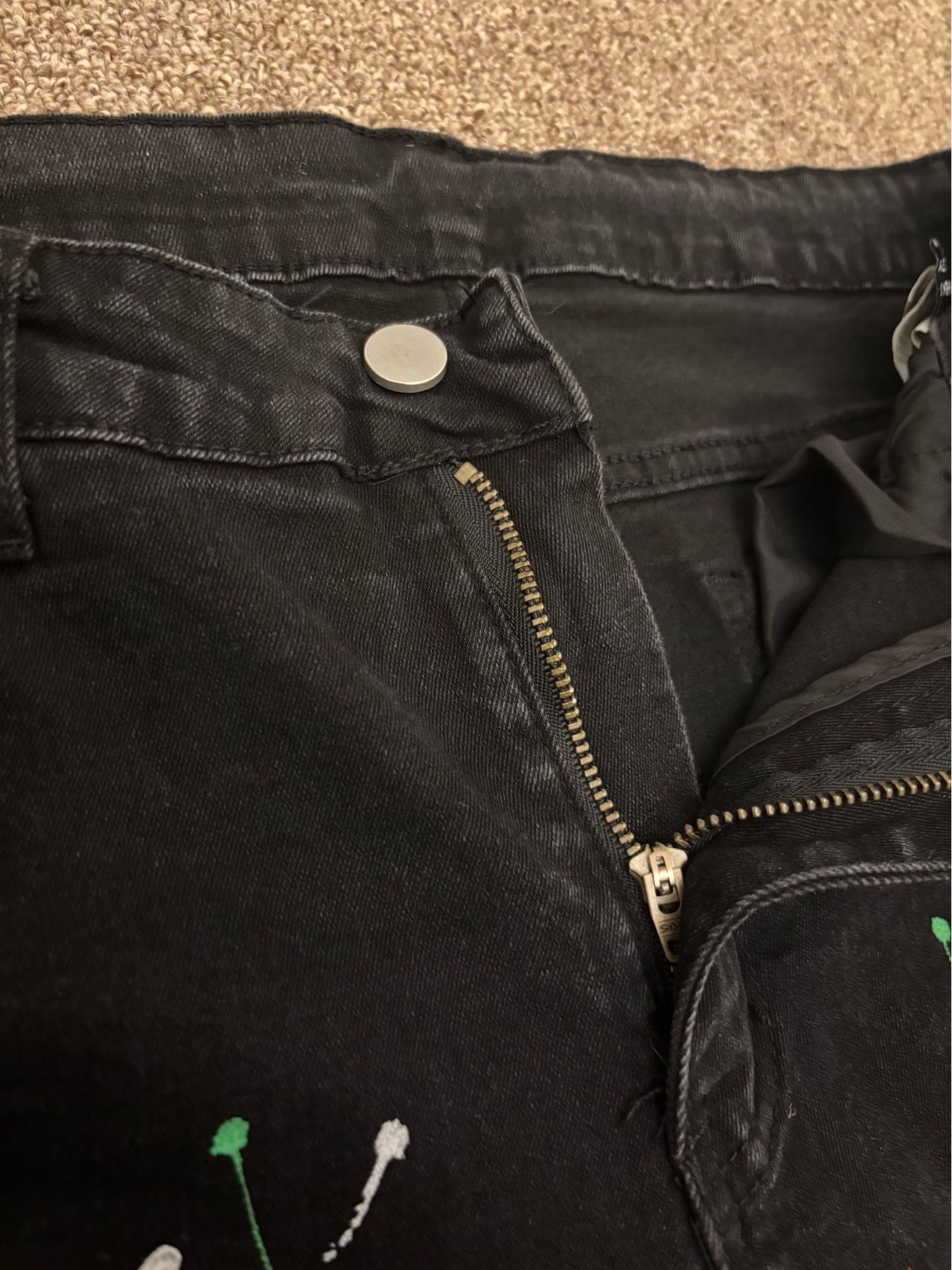 Ripped Paris jeans with designs size 32 - photo 3