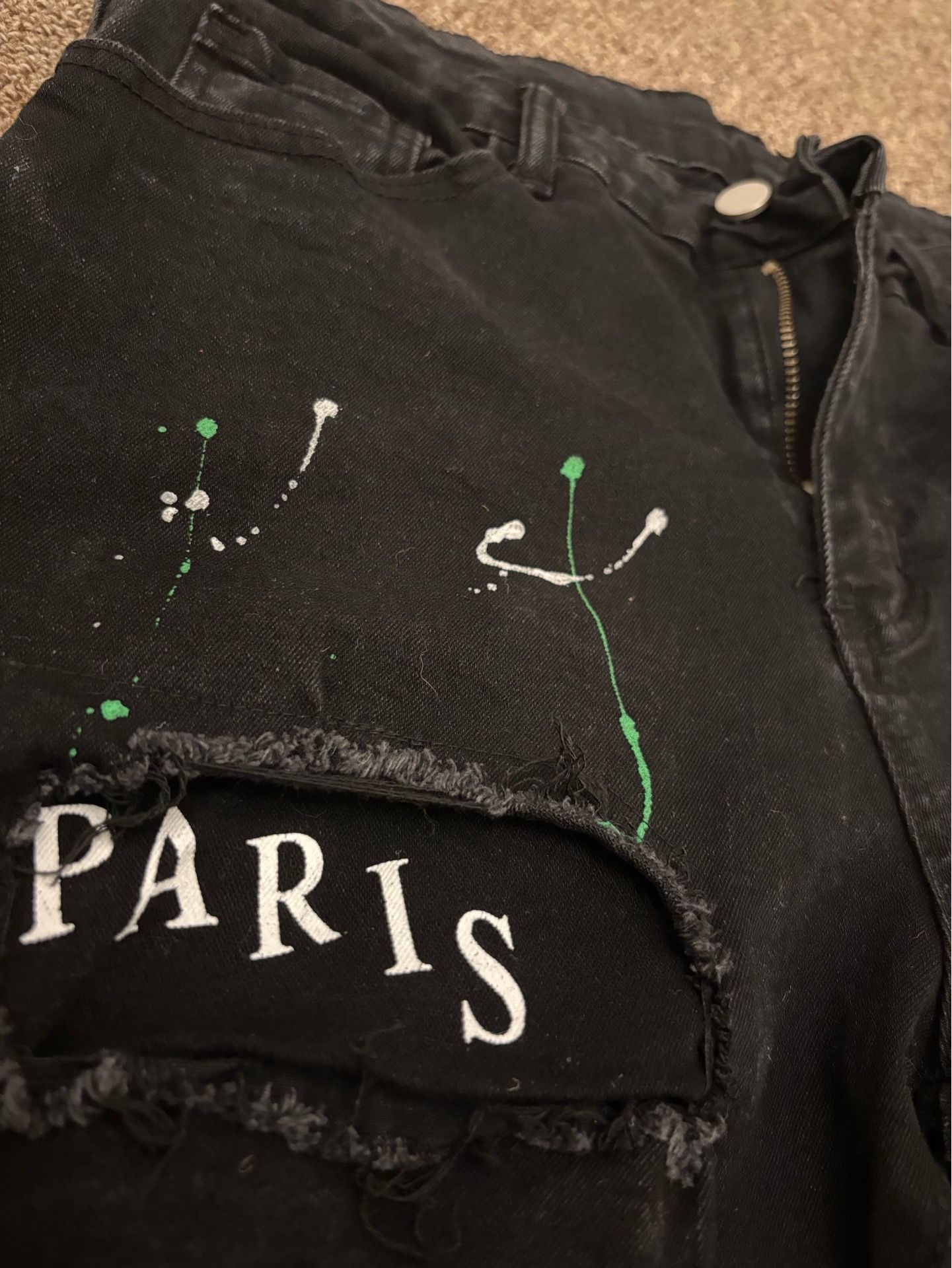 Ripped Paris jeans with designs size 32 - photo 5