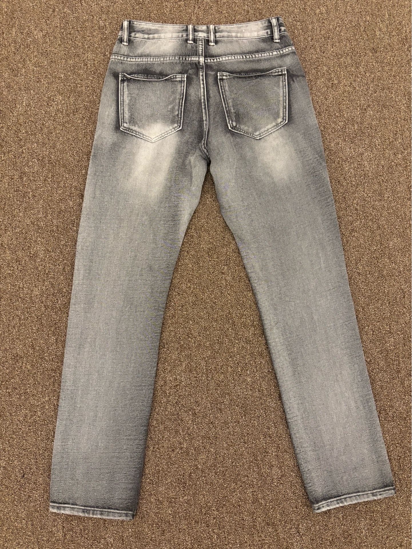 Ripped grey faded jeans slim fit - photo 2