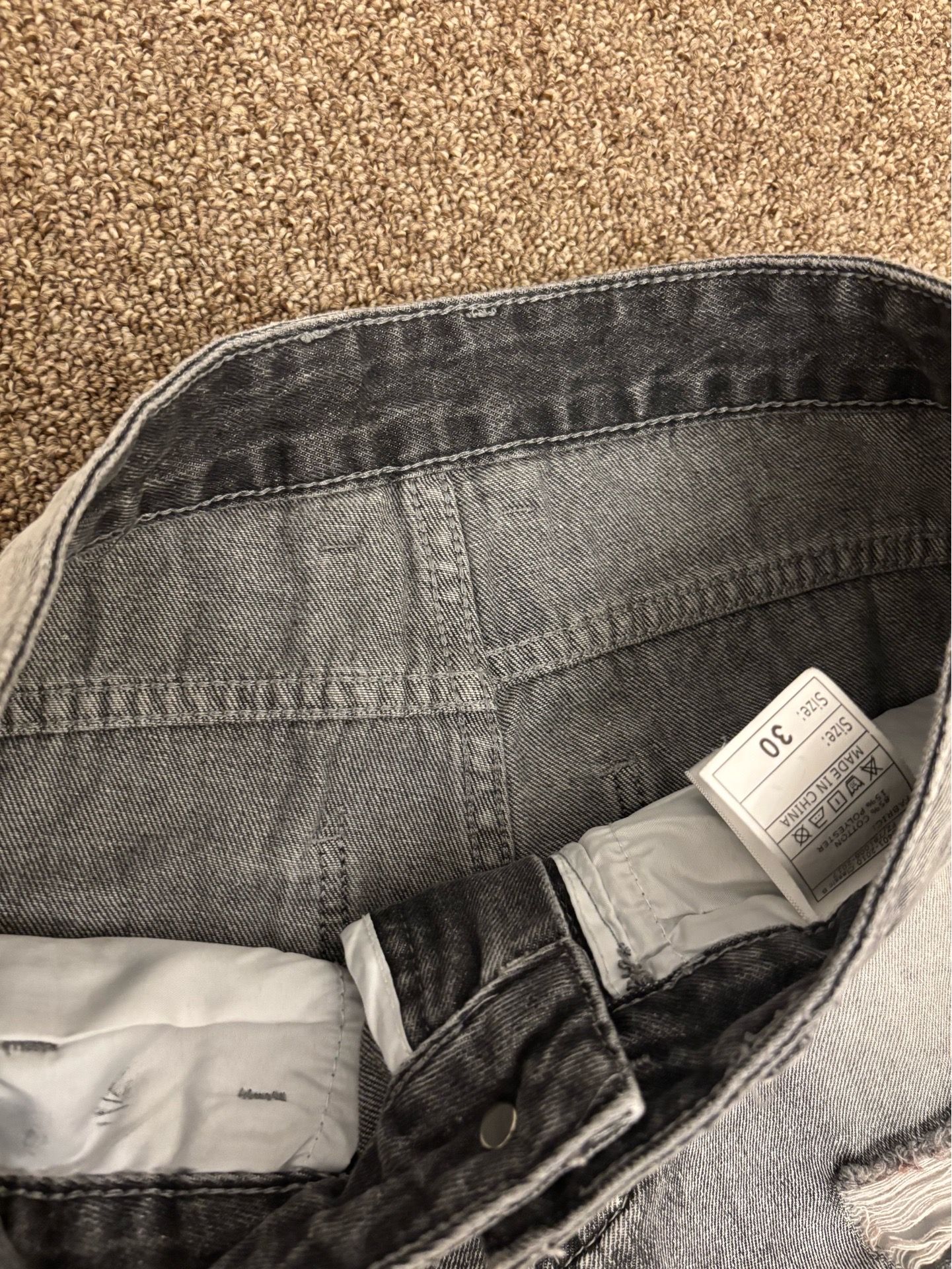 Ripped grey faded jeans slim fit - photo 4