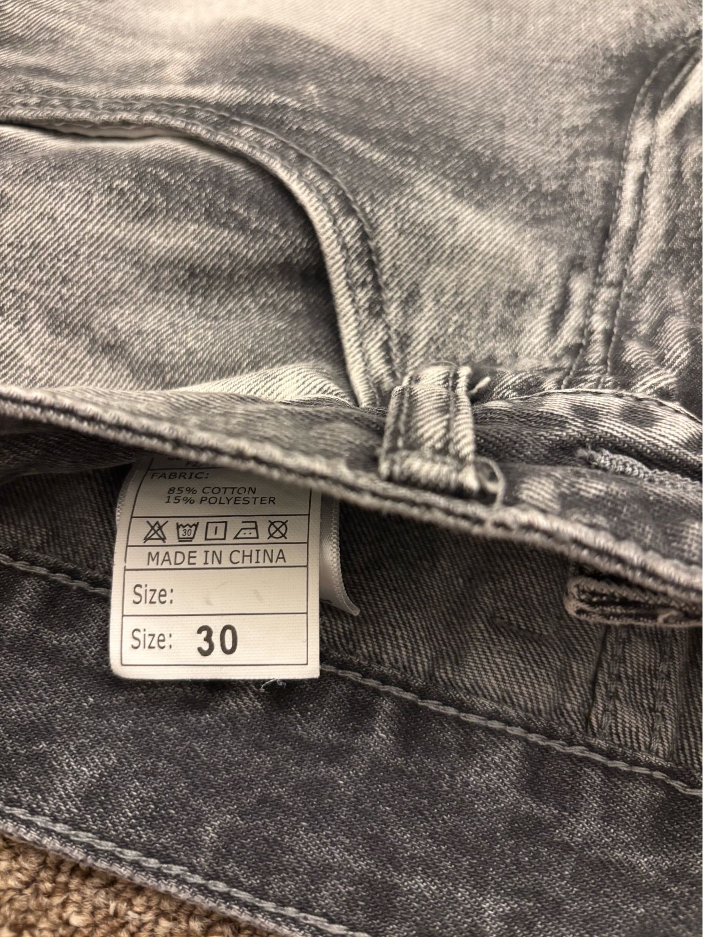 Ripped grey faded jeans slim fit - photo 5