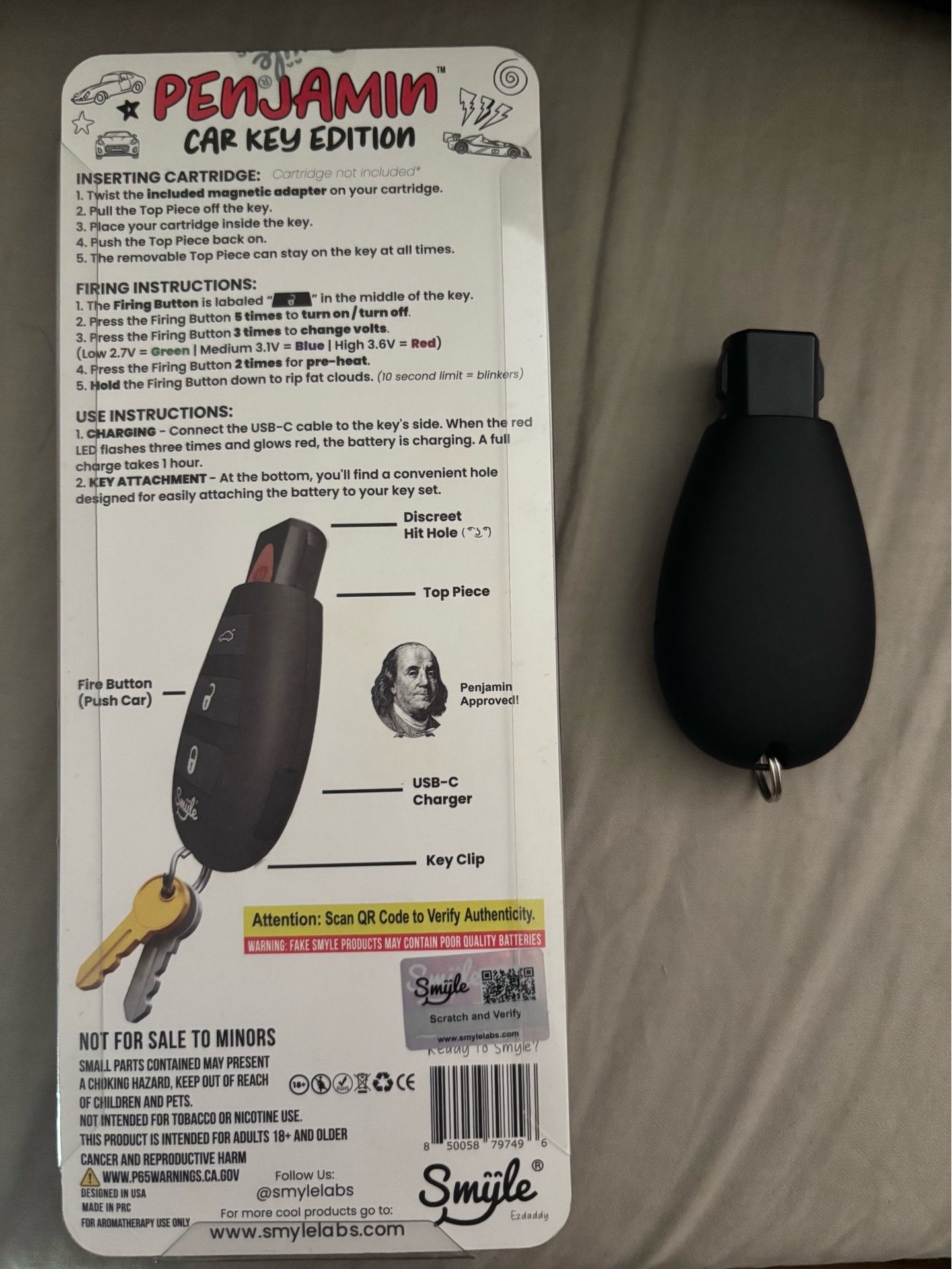 Smyles Lab 510 Cart Key Battery - Brand New - photo 2