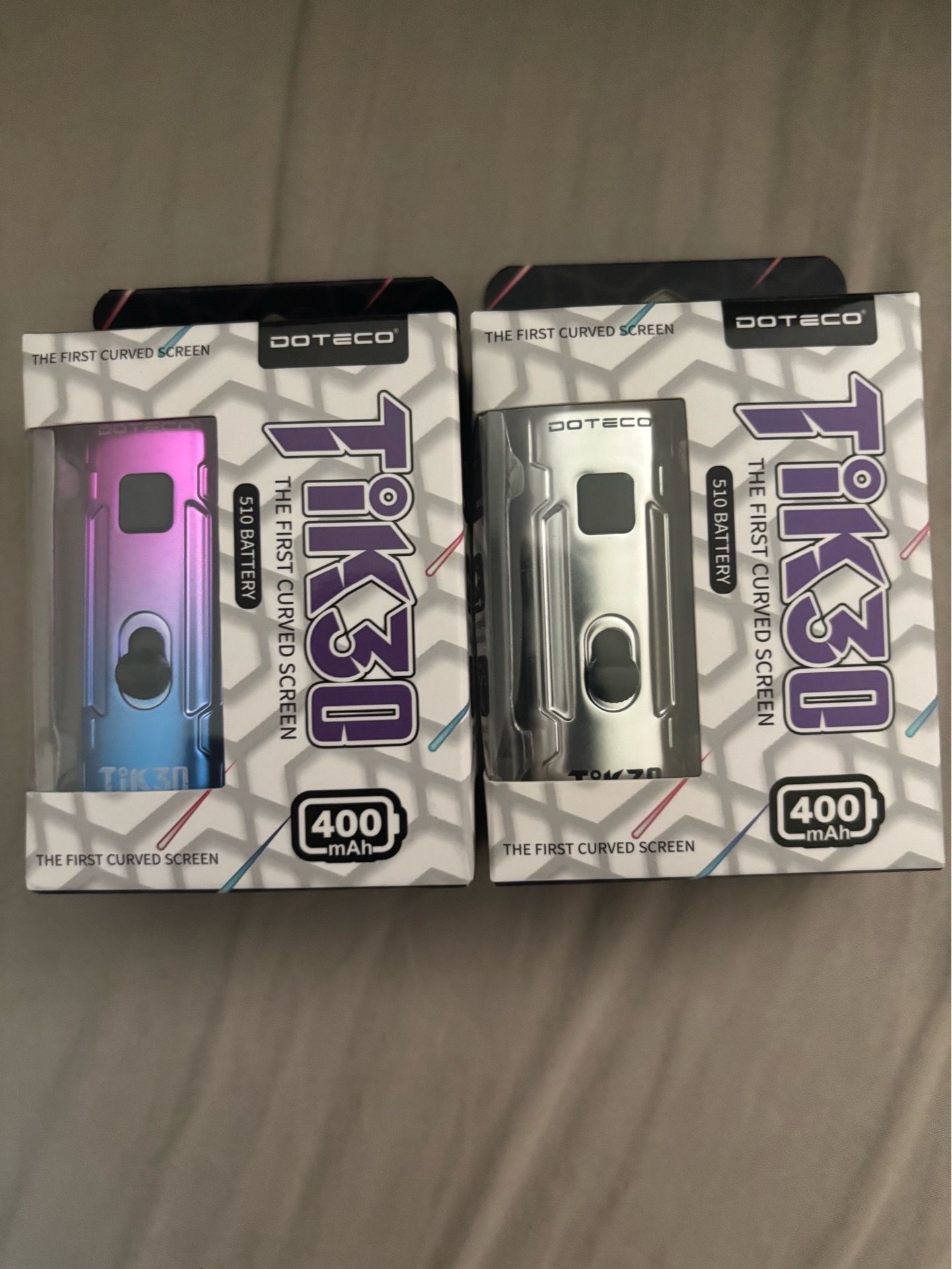 Tik 30 510 battery, silver and purple