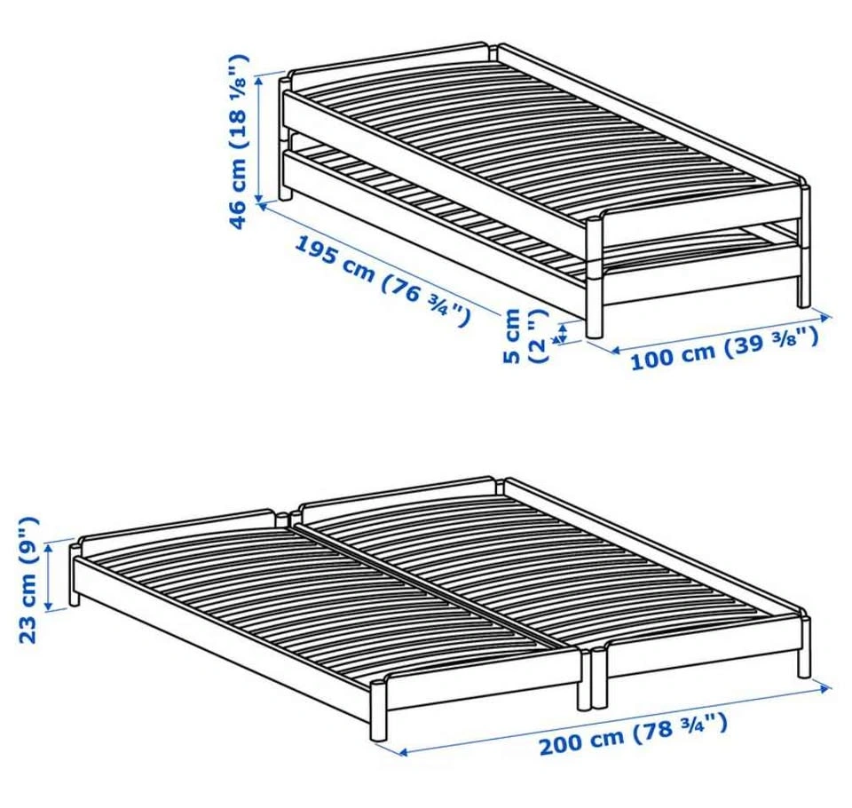 IKEA stackable bed "Utaker" with mattresses included! - photo 3