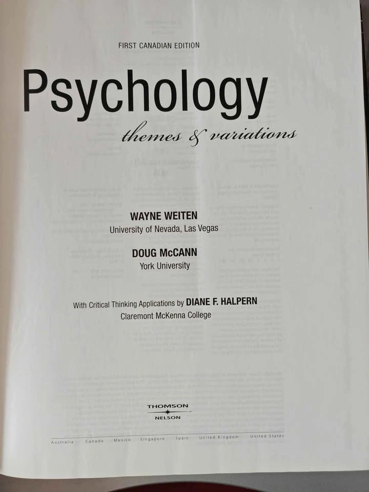 Psychology themes & variations - First Canadian Edition - photo 2