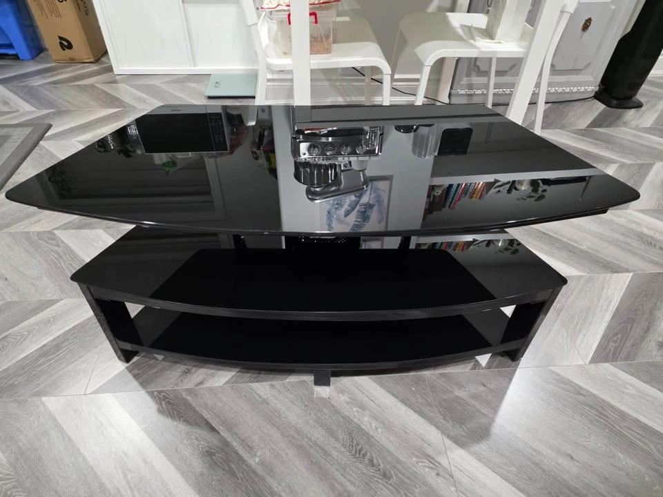 Tv stand/ table black glass heavy - photo 2