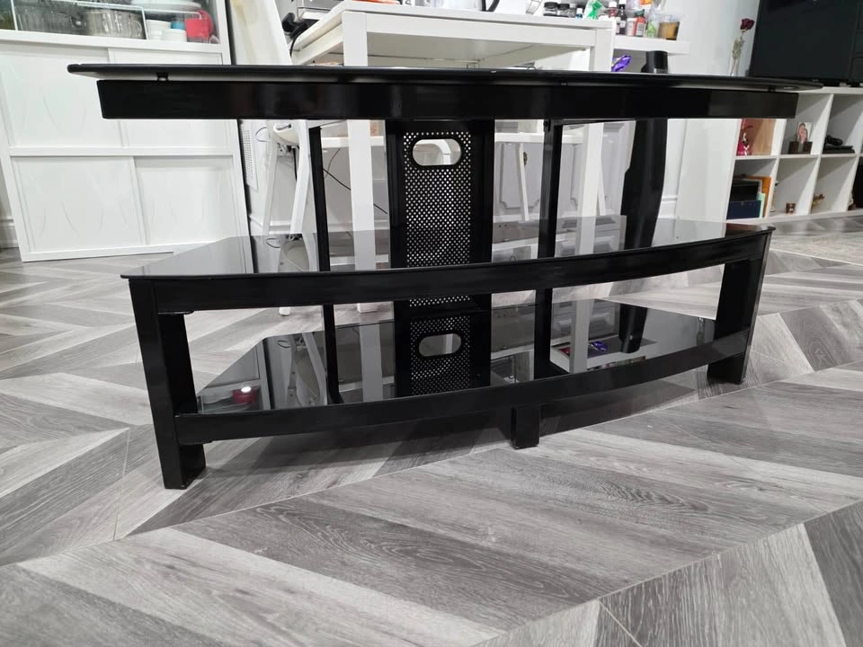 Tv stand/ table black glass heavy - photo 5