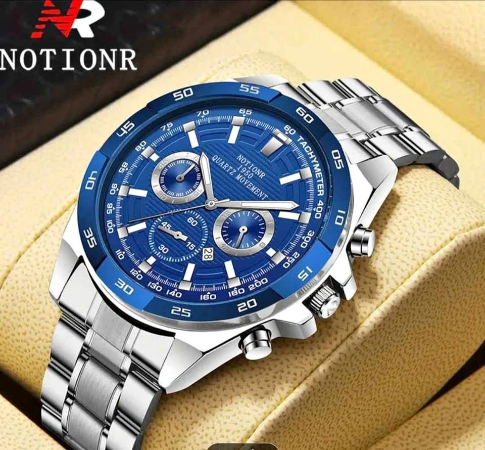 NOTIONR Men Chronograph Quartz Watch Blue Black Dial