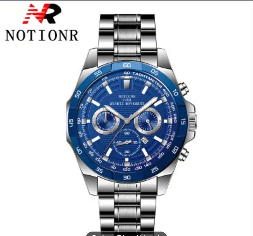 NOTIONR Men Chronograph Quartz Watch Blue Black Dial - photo 3