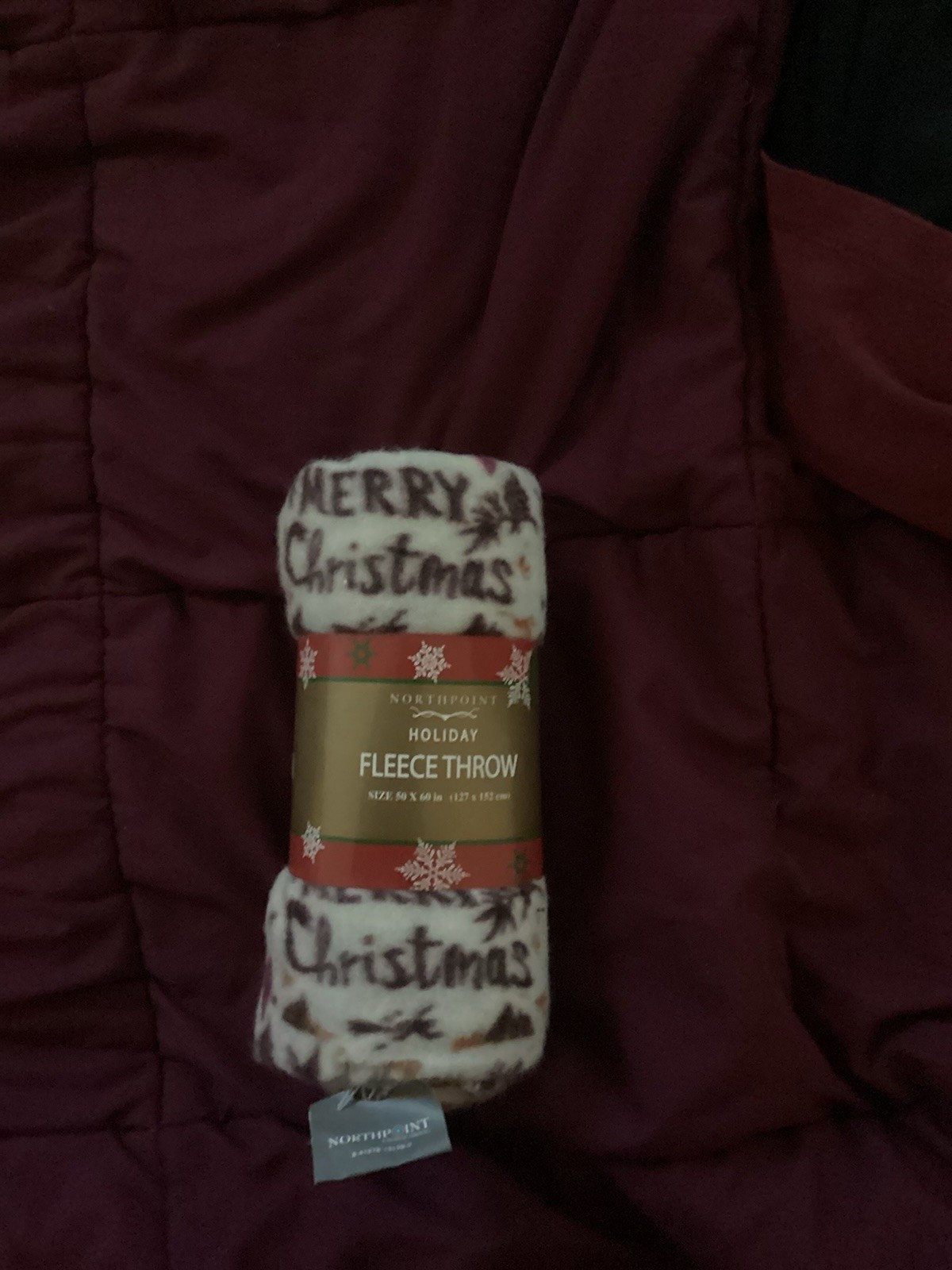 Northpoint Merry Christmas Fleece Throw Blanket 50x60