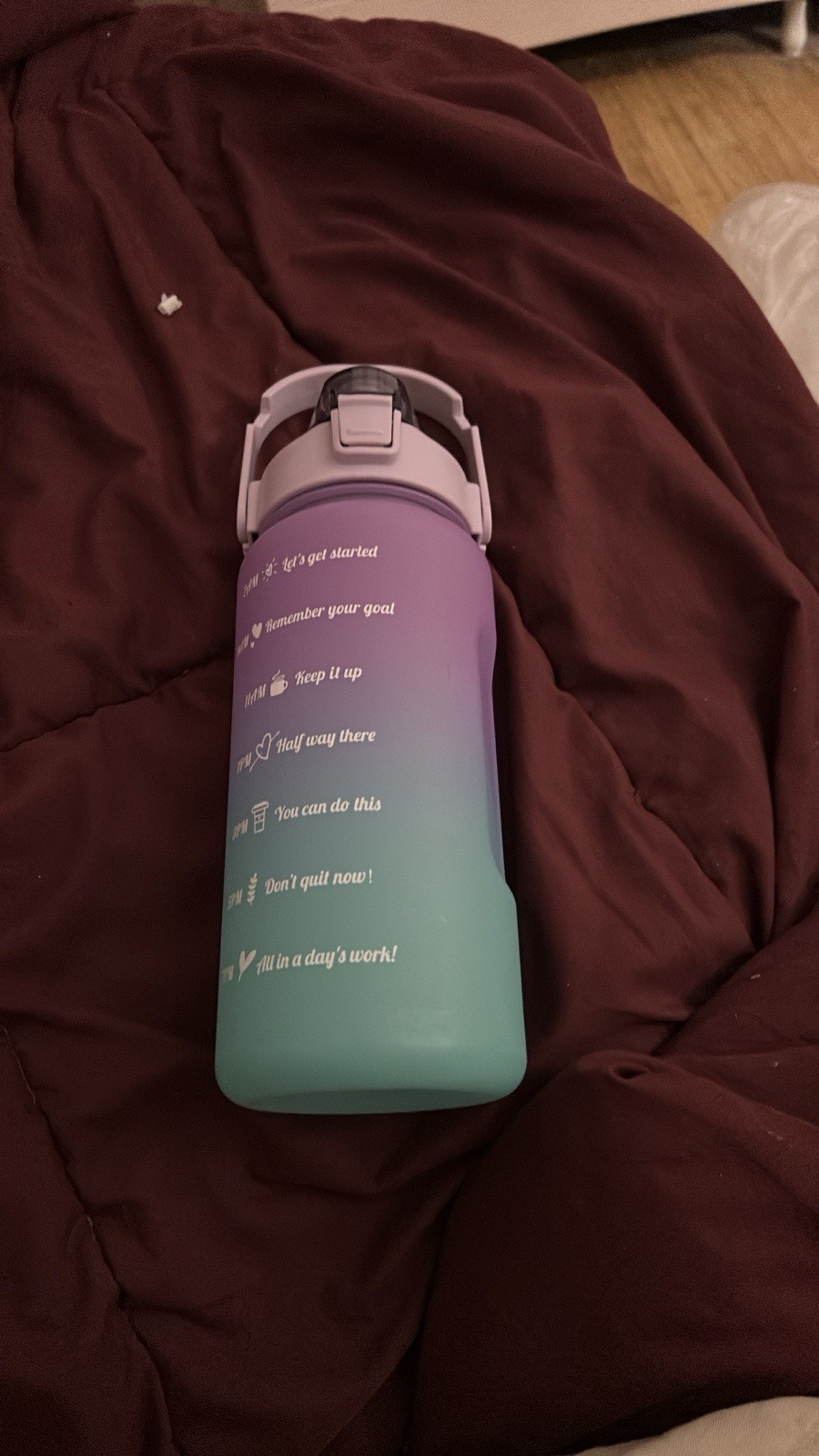 42 fl oz Purple-Blue Gradient Reusable Plastic Water Bottle - photo 3