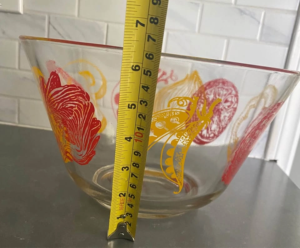 Vintage 1960s MCM Large Clear Glass Vegetable Mixing Bowl - photo 5