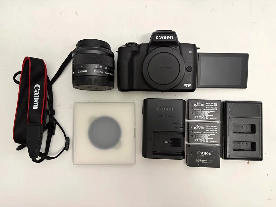Canon EOS M50 Mark II Mirrorless Camera + Kit Lens & Accessories