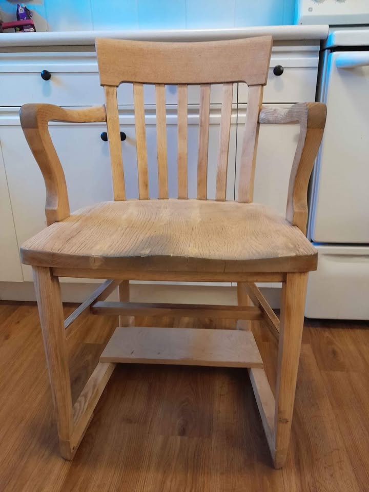 Antique Solid Oak Bankers Chair