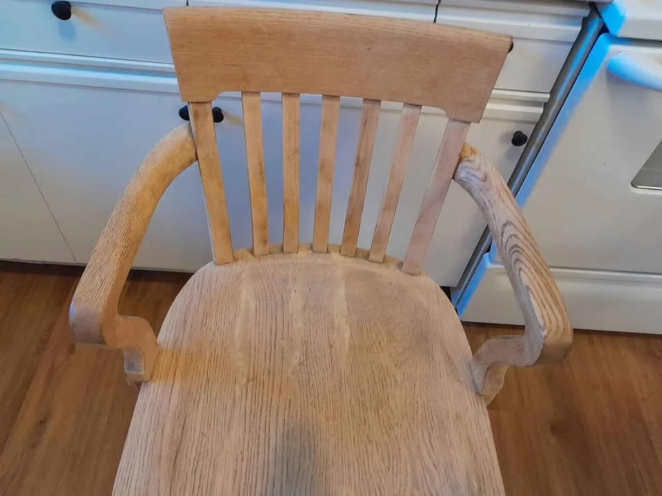 Antique Solid Oak Bankers Chair image indicator(2)