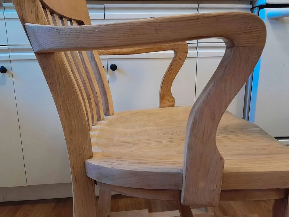 Antique Solid Oak Bankers Chair image indicator(3)