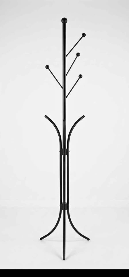 Black Metal Standing Coat Rack