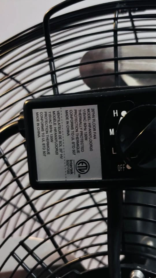 20” High Velocity Floor Fan – Powerful Cooling | Like New! - photo 4