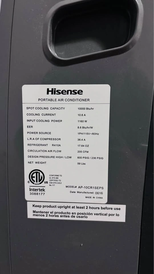 Hisense 10,000 BTU Portable AC – Ice Cold Cooling - photo 2