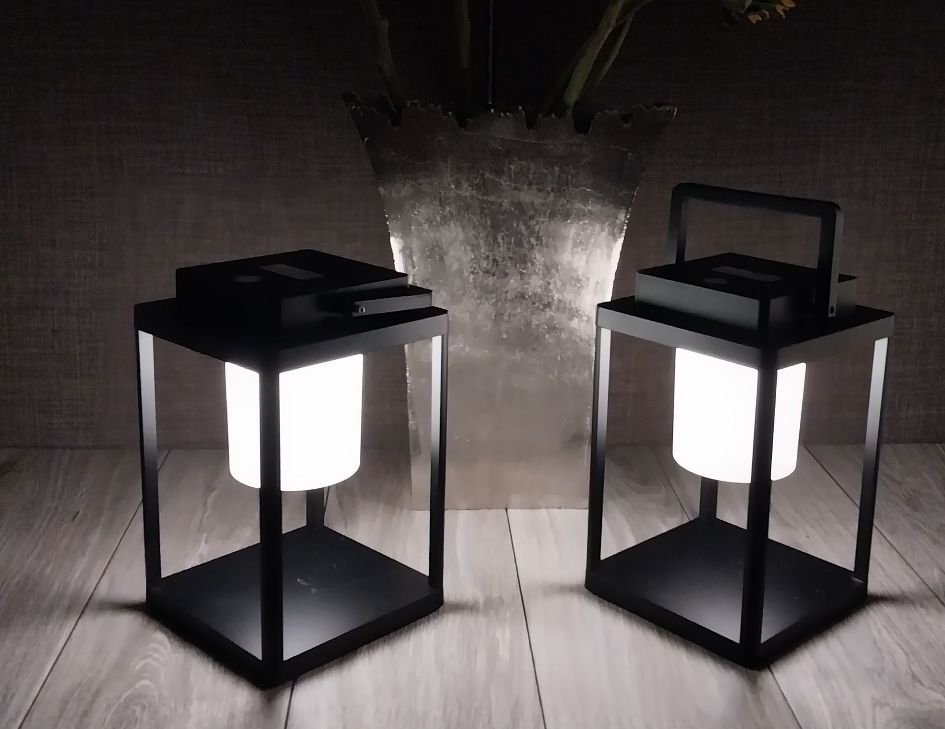 Set of 2 BRIMMEL Outdoor Lanterns / Rechargeable LED Table Lamps
