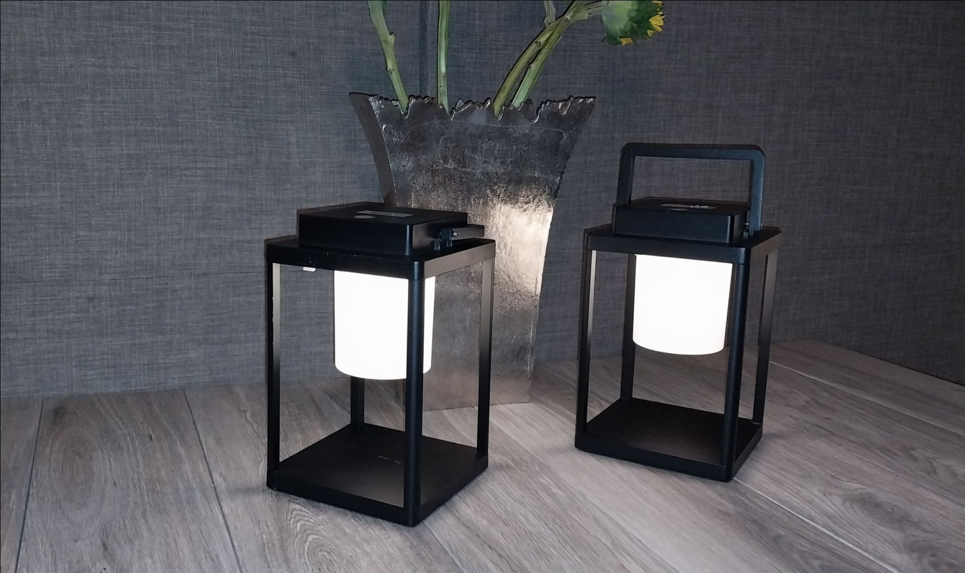 Set of 2 BRIMMEL Outdoor Lanterns / Rechargeable LED Table Lamps - photo 2
